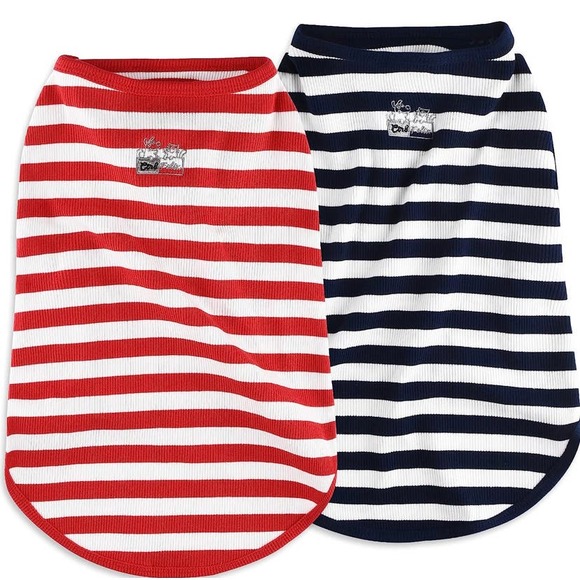CtilFelix Dog Shirt - Adorable Striped Stretchy Vest Shirt, Size 5X Pet Apparel - Picture 1 of 6